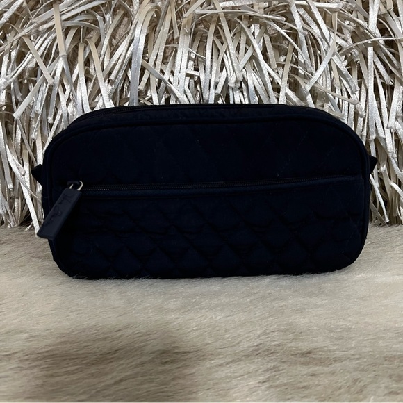 VERA BRADLEY Classic Navy Microfiber Travel Medicine Cosmetic Case Quilted - Picture 4 of 13
